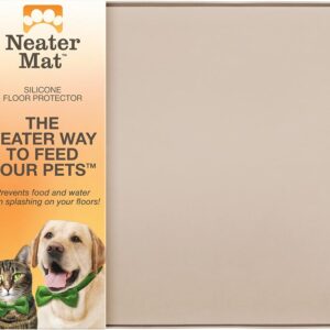 Neater Pet Brands Neater Mat - Waterproof Silicone Pet Bowls Mat - Protect Floors from Food & Water (32" x 24" Silicone, Cappuccino)