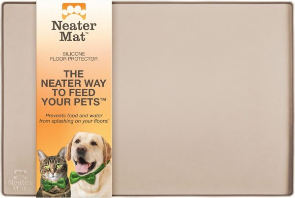 Neater Pet Brands Neater Mat - Waterproof Silicone Pet Bowls Mat - Protect Floors from Food & Water (32" x 24" Silicone, Cappuccino)