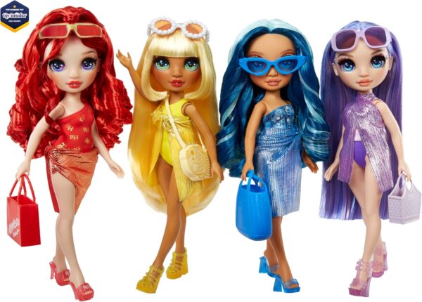 Rainbow High Swim & Style - Violet (Purple) - 28 cm Doll with Shimmery Wrap to Style 10+ Ways - Removable Swimsuit, Sandals, Fun Play Accessories - Kids Toy - Great for Ages 4-12 Years - Image 6