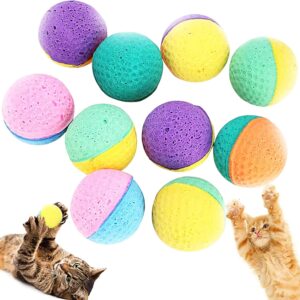BIPY 20PCS Cat Toy Balls Foam Latex Cats Balls Toys Elastic Sponge Ball Colorful Indoor Kitten Interactive Catch Chase Chew Balls Toy for Kittens Pets Play Exercise Ball Supplies Random Color (4cm)