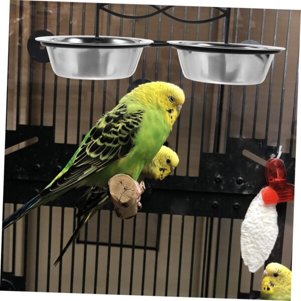 BELLIFFY Bird Bowl Feeder Pet Supplies Bird Water Holder Parrot Water Cage Bowl Bird Feeder with Clip Bird Cage Food Feeder Clip Bird Food Feeder Parrot Hanging Cup Stainless Steel - Image 5