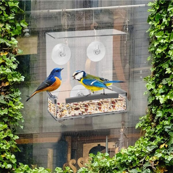 Pet Bird Food Dispenser Parrots Feeder Clear Seed Tray Bird Food Container Small Birds Cage Accessories - Image 6