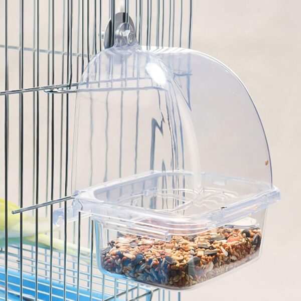 Parakeet Feeder Box Pet Cage Food Container Birds Clear Dispenser Pet Bird Owner Drawer - Image 4