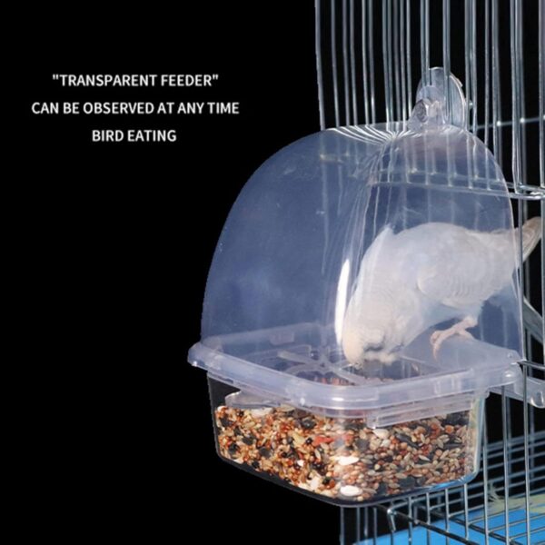 Parakeet Feeder Box Pet Cage Food Container Birds Clear Dispenser Pet Bird Owner Drawer - Image 7