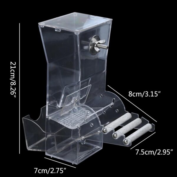 Birds Food Bowl Food Dispenser With Perch For Cage Canary Parakeet Pet Bird Cage Food Feeder For Cage - Image 5