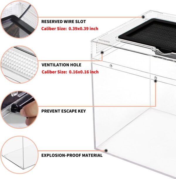 Reptile PC Terrarium set, Reptile Tank 20" x 10"x 8",with Top Sliding Door Screen Ventilation for Insect，Fish，Tarantula，Hermit Crab，Jumping Spider，Iguana，Tortoise，Leopard Gecko，Frog，Bearded Dragon… - Image 4