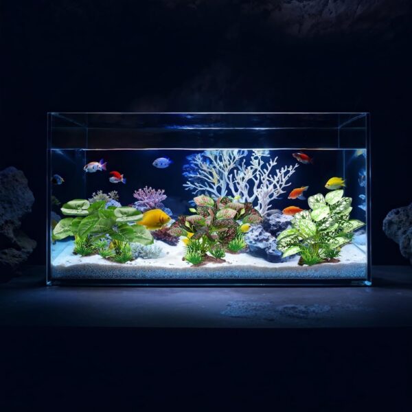 BEGONDIS 2Pcs Reptile Artificial Plants, Terrarium Plants Decorations Supplies, Aquarium Fish Tank Plant, Amphibian Habitat Hideout Tank (White) - Image 6