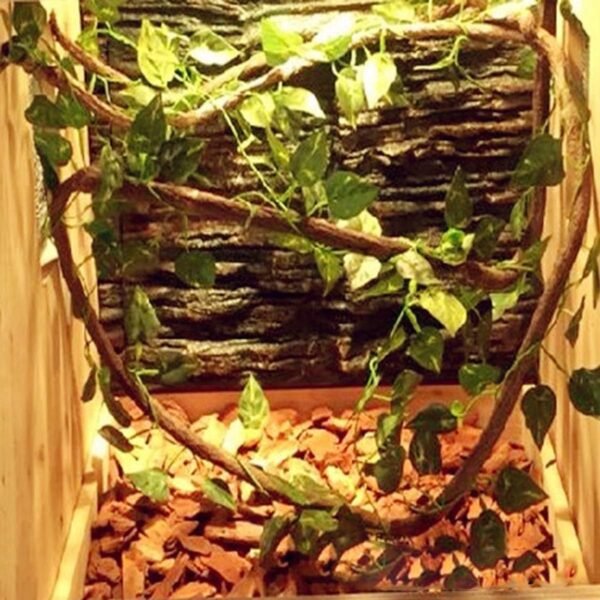 PINVNBY Bearded Dragon Hammock Reptile Leaves Lizard Tank Habitat Decor Accessories Artificial Climbing Vines With suction cups for Chameleon Gecko Snakes - Image 2