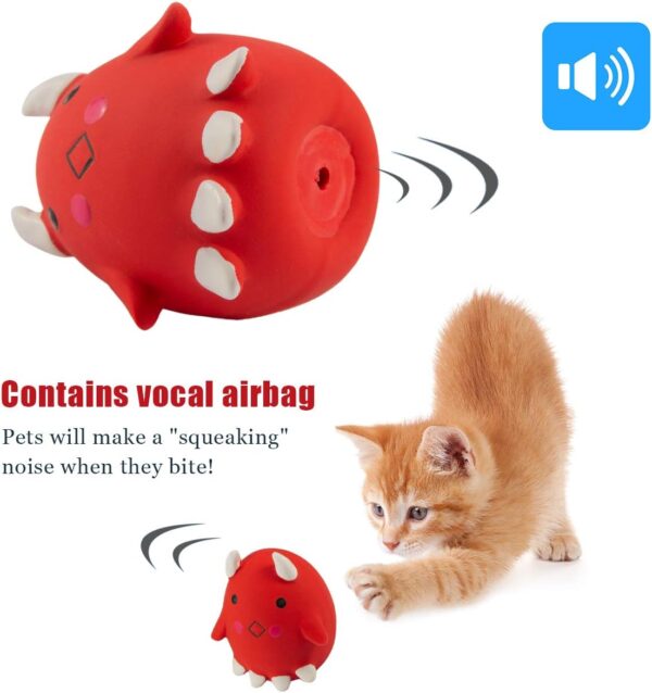 Eurobuy Dog Soft Latex Squeak Balls, 4Pcs Dog Squeaky Toys Funny Non-Toxic Chewing Bounce Balls Durable Pet Interactive Play Chasing Chewing Balls for Puppy Small Medium Pets Dog Cat, Assorted Color - Image 4