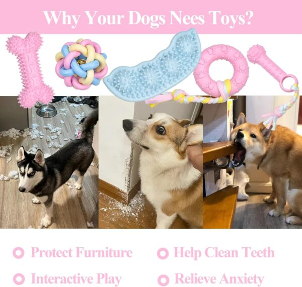 Ousiya 8 Pack Puppy Toys Set,Puppy Chew Toys,Puppy Teething Toys From 8 Weeks,Dog Toys for Small Dogs Training and Playtime - Image 6