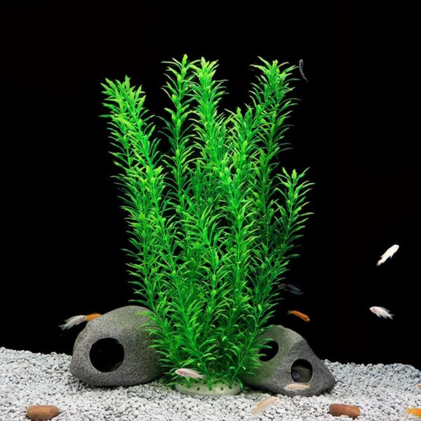 JUSTSWAG Awlstar Large Green Grass Realistic Artificial Aquarium Plants Fish Tank Plastic Plants 20 Inch Tall (T0049) - Image 2