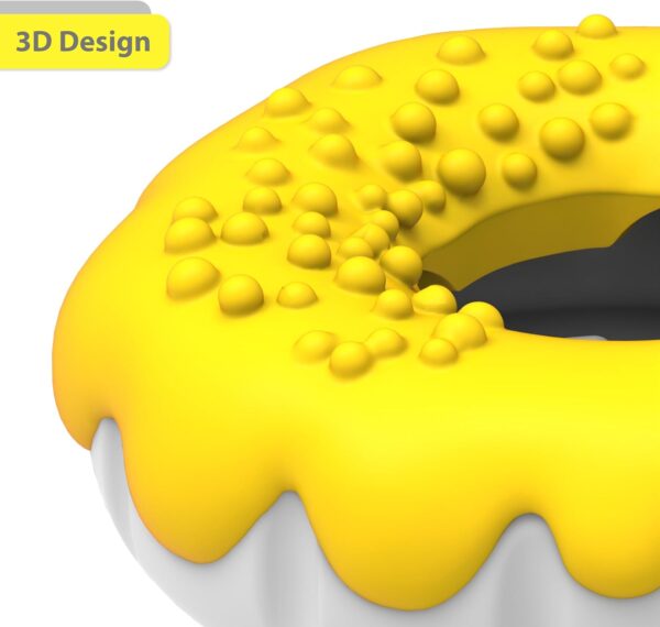 PetBuds Dog Toys Indestructible - Interactive Dog Toys For Boredom - Doughnut Shape Indestructible Dog Toys and Chew Toys For Dogs - 2 in 1 Dog Treat Toy and Dog Chew Toys. (Bright Yellow, Doughnut) - Image 9