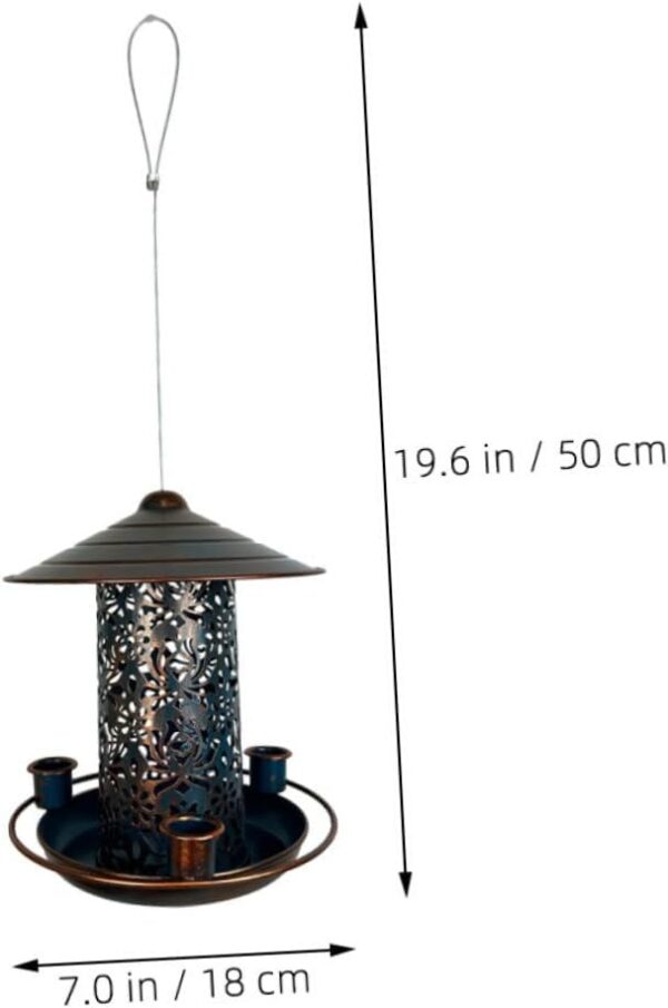 Yardwe Bird Feeder Bird Water Feeder Bird Food Holder for outside Bird Food Feeder Bird Accessory Parakeet Food Dispenser Pigeon Feeder Bird Cage Feeder Parakeet Water Dispenser Iron - Image 2