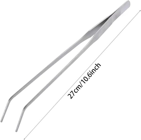 Aquarium Curved Tweezers Stainless Steel Tongs Tweezers Aquarium Tank Tweezers 27cm Feeding Tongs for Fish Tank Plant Aquascape Tools Feeding Tongs (Elbow) - Image 2