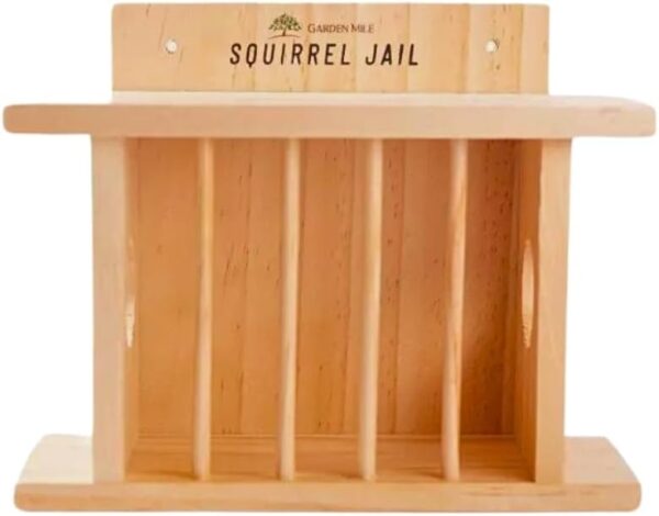 Garden Mile Squirrel Feeder and Bird Feeder, Large Wooden Jail Picnic Table, Durable Outdoor Wildlife Feeding Station, Garden Ornament for Birds and Squirrels (Jail) - Image 3