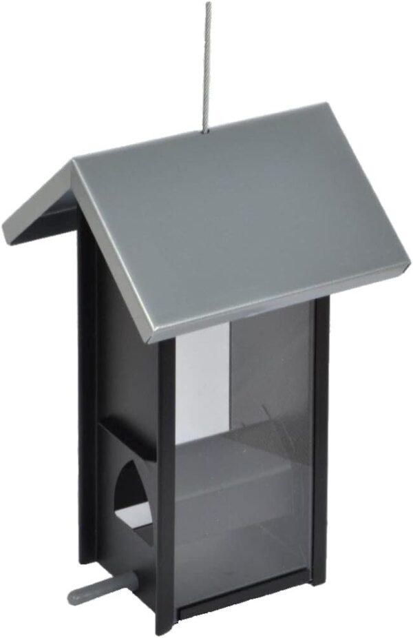 Supa Cambridge Wild Bird Seed Feeder, House Shaped Contemporary Feeder, Ideal For Small & Medium Sized Garden Birds, Black - Image 4