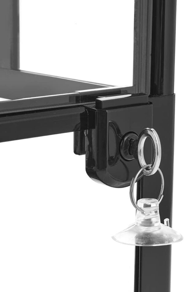 Swell Reptiles Glass Terrarium/Vivarium Tank | Easy Access Port for Access for Tiding Cables with Breathable Mesh Top Lid for Optimal Ventilation (45x45x60cm) - Image 3