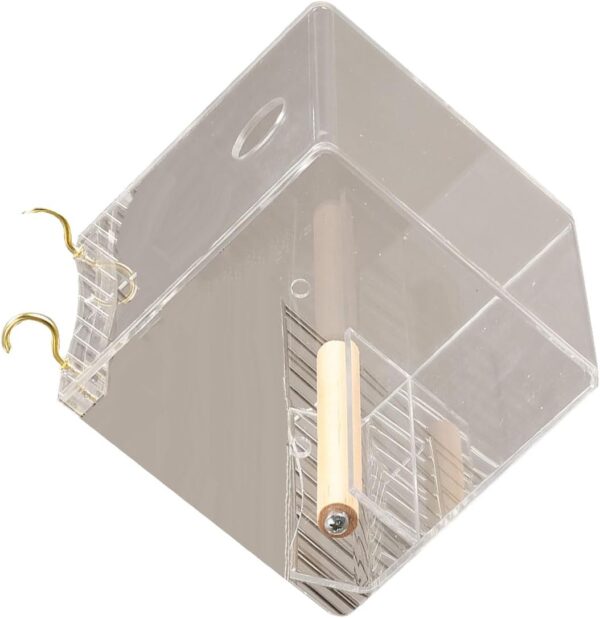 Budgies Feeding Box Dustproof Food Dispenser Antispill Parrots Food Feeding House Birds Cage Feeder Clear Food Container - Image 6