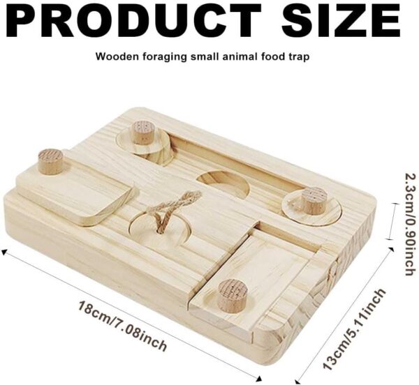 PLUSHCEWT 6 in 1 Guinea Pig Foraging Toys,Hamster Foraging Toy,Fun Foraging Toy for Small Pet,Interactive Foraging Toy for Hamsters Wooden Treat Dispenser Hiding Toy,Puzzle Toy for Small Animal - Image 2