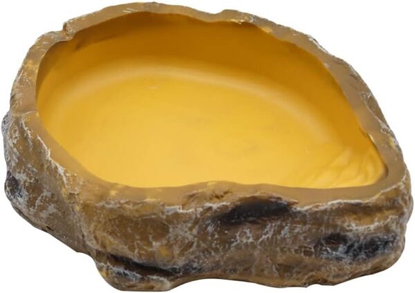 Reptile Worm Water Bowl, Small Size Resin Rock Dish Plate, Terrarium Tank Turtle Food Bowls for Lizard Snake Frog Scorpion, Hedgehog Hamster Feeder (Small) - Image 6