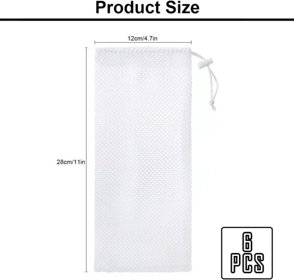 6 Pieces Food Finch Sock Feeder, Thistle Seed Sacks in White, Bird Feeder Socks, Instant Seed Sack Feeder for Wildlife Goldfinch Feeding (White) - Image 2