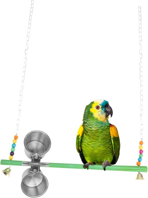 BELLIFFY 3pcs Parrot Feeder Bird Food Bowl for Cage Parrot Feeding Dish Bird Feeder Parakeet Feeder Food and Water Cups for Bird Perches Pet Feeder Reminder Parrot Feeding Cups Clamp - Image 3