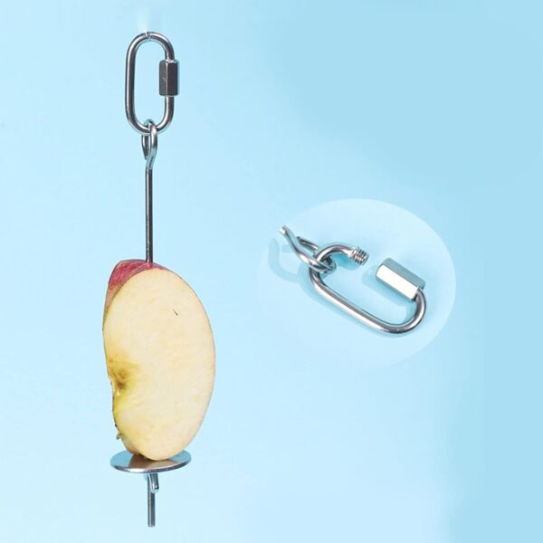 Birds Food Holder Parrots Feeder Stick Stainless Steel Fruit Vegetable Hanging Skewer Lovebirds Cockatiel Foraging Stick - Image 2