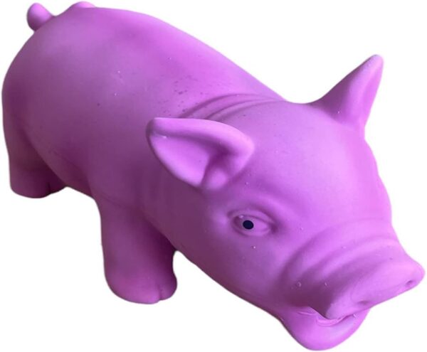 HowseHold Squeaky Pig Dog Toys Grunting Oinking Squeaky Latex Pig 8" [Pack of 3] Pink Pig, Orange Pig, Black Pig (3 Pigs) - Image 3