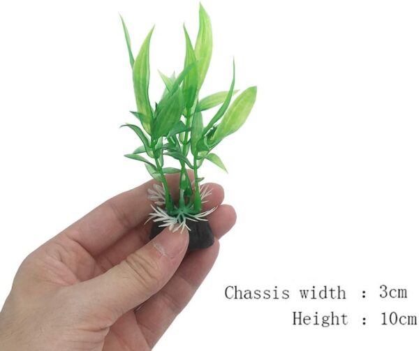 Smoothedo-Pets Aquarium Plants Fish Tank Decorations Small Size/10pcs Set Plastic Artificial Plant Goldfish Waterscape Fish Hides for Small Fish Tank/Bowl (10pcs-B-Set) - Image 2