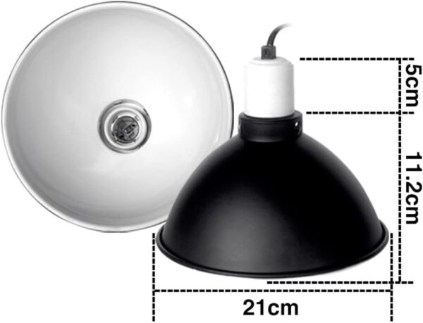 ATB-GIFT 8.5 inch Reptile Lamp Holder, tortoise heat lamp, Bulb Holde for Lizard Tortoise Bearded Dragon Lights(UK plug) - Image 2