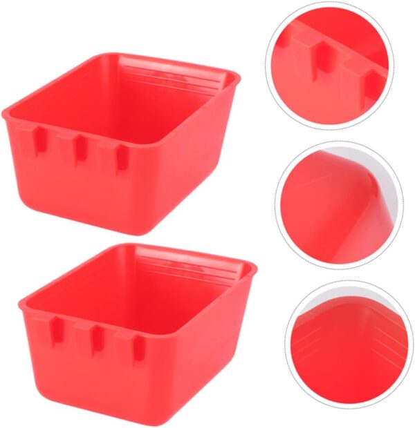 Yardwe 8pcs Bird Feeder Bird Cages Birdcage Pet Water Bowl Birds Feeder Small Feeding Supplies Bird Bowls for Cage Small Bird Food Holder Birds Supplies Chicken Feeder Plastic Red - Image 3
