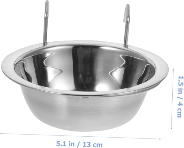 COSMEVIVI Bird Feeder Bird Bowls for Cage Parrot Food Bowl Feeder for Bird Clip Bird Food Feeder Bird Food Feeding Cup Bird Feeding Cup Bird Cage Food Bowl Bird Water Bowl Stainless Steel - Image 6