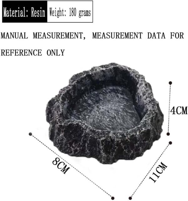 HDONONGYIRO Reptile Pets Water Dish Bowl Food Bowl Rock Reptile Feeding Bowl Reptile Feeding Bowl Water Rock Dish Durable Resin Dish Lizard Feeder for Tortoise Lizard Chameleon Gecko - Image 6