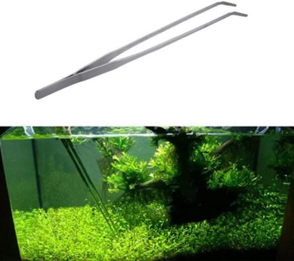 Aquarium Curved Tweezers Stainless Steel Tongs Tweezers Aquarium Tank Tweezers 27cm Feeding Tongs for Fish Tank Plant Aquascape Tools Feeding Tongs (Elbow) - Image 6
