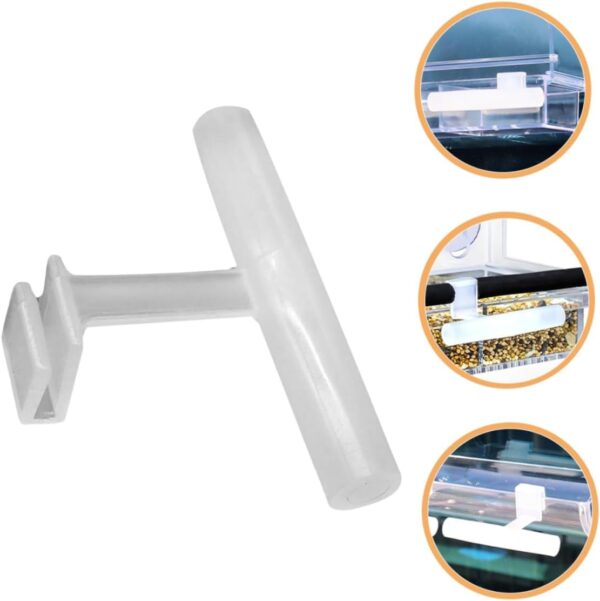 Yardwe 8 Pcs Bird Feeder Bird Feeding Cup Perch Bird Food Holder Perch Bird Cage Supply Bird Food Container Perch Bird Food Feeder Perch Bird Food Bowl Perch Clear Bird Cage Feeder Perch - Image 8