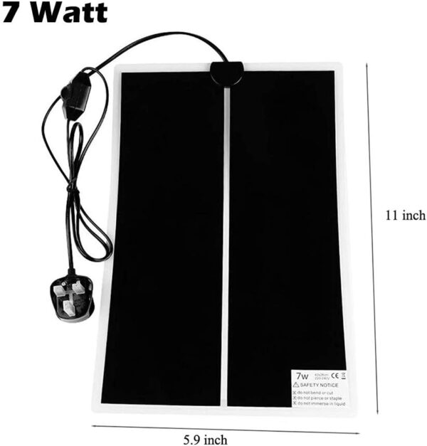 NEKOSUKI Reptile Heating Mat, 7W 11x5.9 inch Waterproof Reptile Heat Pad Under Tank Terrarium with Temperature Control, Safety Adjustable Reptile Heat Mat for Turtle, Tortoise, Snakes, Lizard, Gecko - Image 2