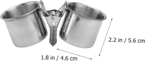 BELLIFFY 3pcs Parrot Feeder Bird Food Bowl for Cage Parrot Feeding Dish Bird Feeder Parakeet Feeder Food and Water Cups for Bird Perches Pet Feeder Reminder Parrot Feeding Cups Clamp - Image 2