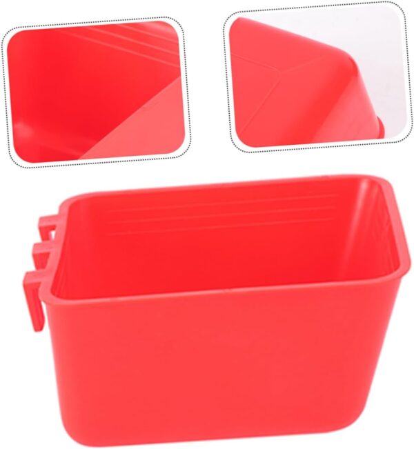 Yardwe 8pcs Bird Feeder Bird Cages Birdcage Pet Water Bowl Birds Feeder Small Feeding Supplies Bird Bowls for Cage Small Bird Food Holder Birds Supplies Chicken Feeder Plastic Red - Image 2