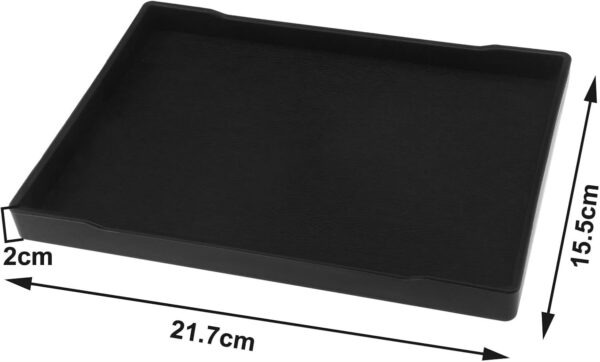 YINETTECH Reptile Water Dish Reptile Bowl Square Water Food Dish Rectangular Reptile Water Tray Accessories Pet Supplies Plastic Black 21.7x15.5x2cm - Image 4