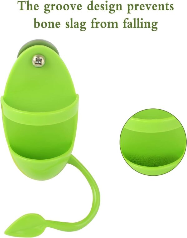 TOTSUN Cuttlefish Holder, Green Bird Parrot Cuttlebone Holder with Feeding Racks, Parrot Food Container for Pet Bird Food Supplies (Pack of 2) - Image 3
