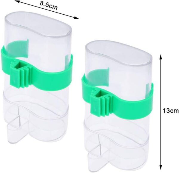 2 PCS Bird Cage Water Dispenser Water Feeders for Birds Automatic Bird Feeder Food Dispenser Bird Food Water Dispenser for Small Animals Parrot Canaries Cockatiels - Image 4