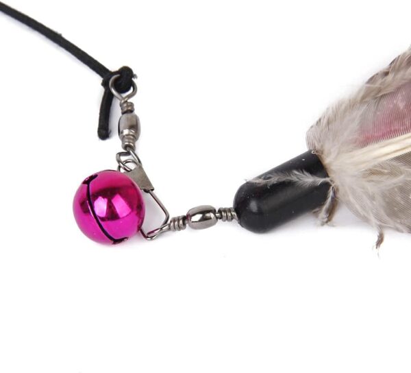 DTOL Cat Kitten Toys for Indoor Cats Training, Interactive Cat Feather Toys with Natural Feathers and Colorful small bell 1 Pack - Image 2