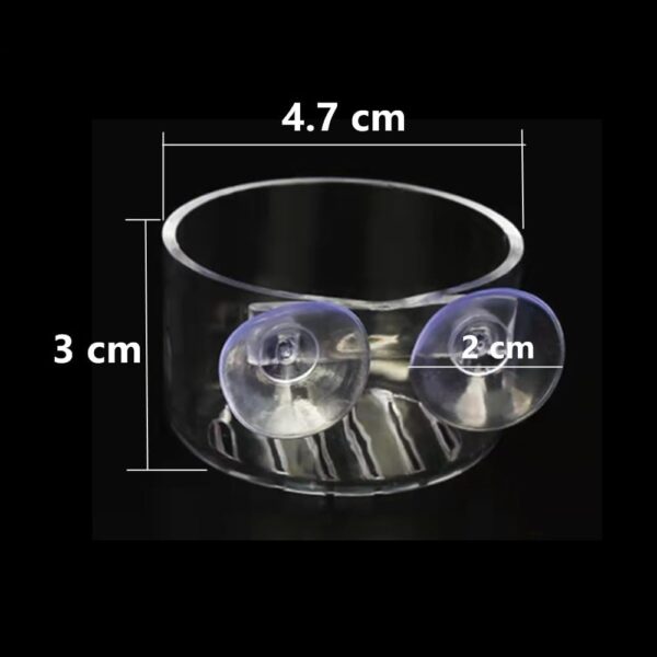 2 Pcs Red Worm Feeder Acrylic Fish Tank Plant Shrimp Feeder Bowl Floating Bloodworm Water Food Dish Fish Feeding Cup with Suction Transparent Fish Feeding Cup Tank for Aquarium Reptiles - Image 2