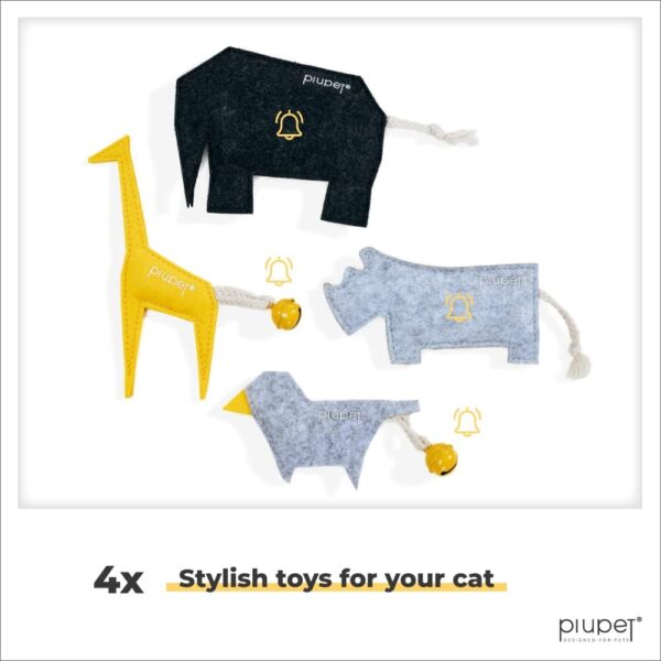 PiuPet® Cat toy with catnip I Set of 4 I Stylish Cat toys for indoor cats I Catnip toys for cats I Cat toys for indoor cats adult - Image 6