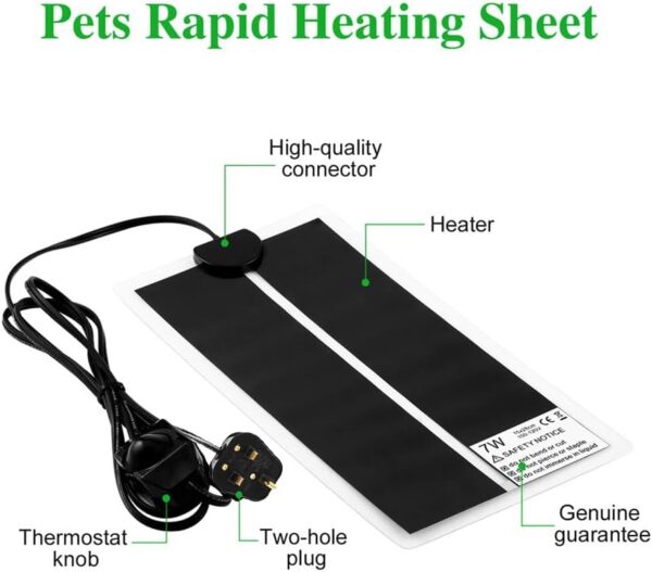 TIHOOK Terrarium Heating Mat, 2 PCS, 20W, Reptile Heating Pad with Temperature Control, Heating Mat for Reptiles Turtle, Snake, Lizard, Gecko, Spider, 5W/7W/14W/20W/28W/35W - Image 2