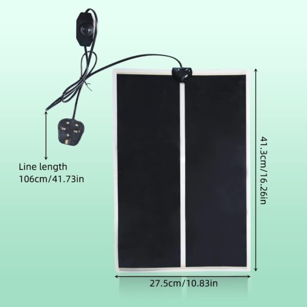 Lucky Farm 20W Reptile Vivarium Heat Mats Pets Heating Pad for for Turtle,Snakes,Lizard,Gecko Plants Seeding Heat Pads Adjustable Amphibian Tank Warmer Mat (20W 42x28 cm) - Image 2