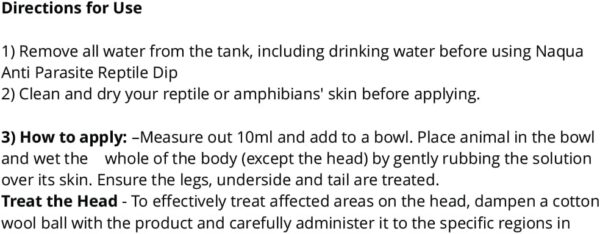 Naqua Snake, Reptile & Lizard Mite Treatment - Dip Bath Pour On Solution - Fast Acting Vet Strength - Powerful & Fast Results - Easy to use - Image 2
