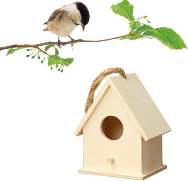 Bird Feeders for Small Birds House Box Box House Box Bird Bird House Wooden Bird Dox Bird Patio & Garden Squirrel Corn Food (Brown, One Size) - Image 3