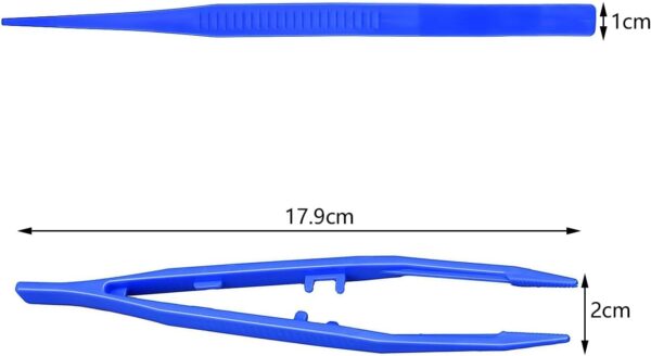HAICN 3Pcs Reptiles Feeding Tweezers Plastic Anti-Slip Tweezers Reptile Feeding Tongs Feeding Tool for Snakes Lizard Tortoise Gecko (Blue) - Image 2