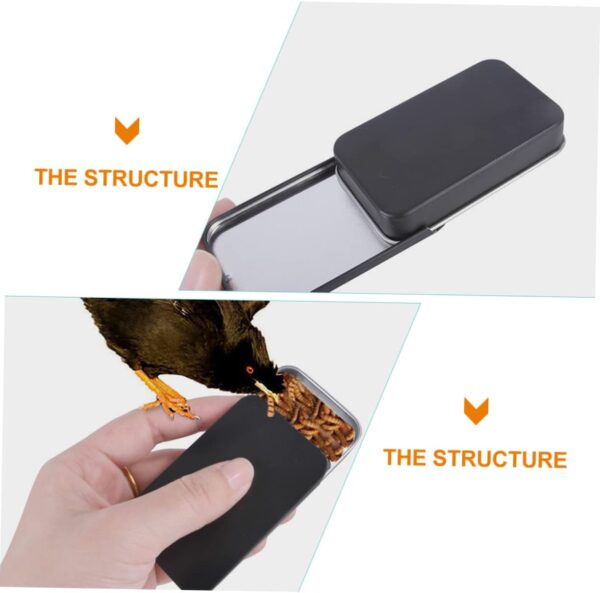 Yardwe 4 Pcs Bird Food Box Handheld Bird Feeder Bird Feeders for outside Bird Training Feeders Window Birdfeeder Bird Feeder Hangers for outside Garden Bird Feeder Smart Bird Wrought Iron - Image 2